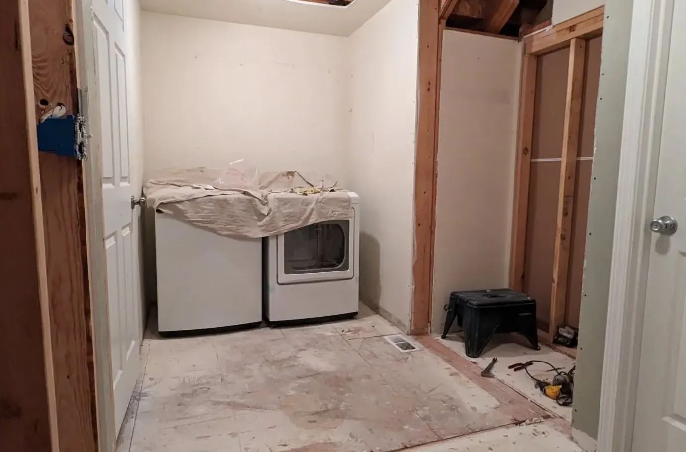 A closet becomes a real laundry room — before